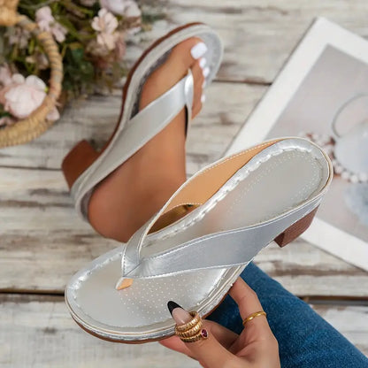 Women'S Solid Color Summer Chunky Heel Sandals