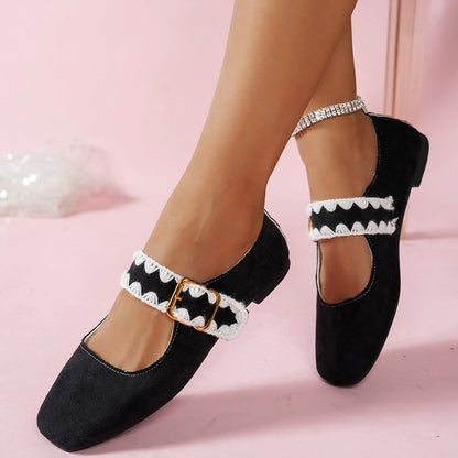 🔥Last Day Sale 60% OFF🔥Women's Burgundy Mary Jane Flats – Vintage Sweet Shoes