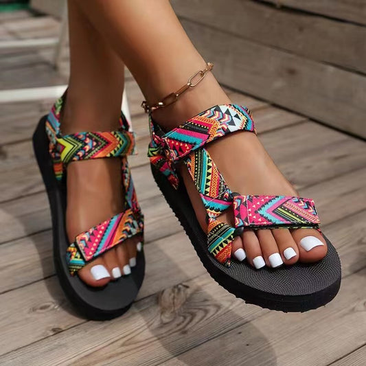 Women Bohemian Lightweight Thick Sole Sandals