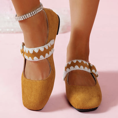 🔥Last Day Sale 60% OFF🔥Women's Burgundy Mary Jane Flats – Vintage Sweet Shoes