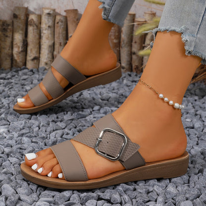 🔥Best Seller-Last Day Sale 60% OFF🔥New Look Cross Strap Flat Sandal With Buckle